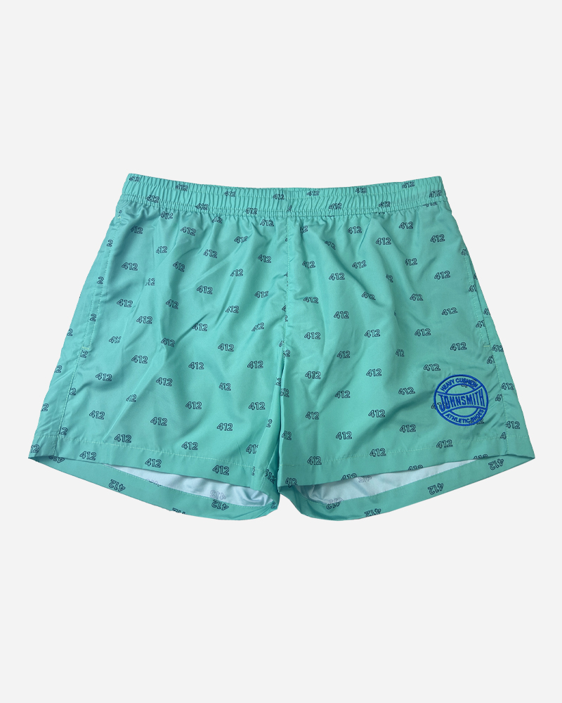 Lettering Two Tone Midi Mesh Lined Boardshorts