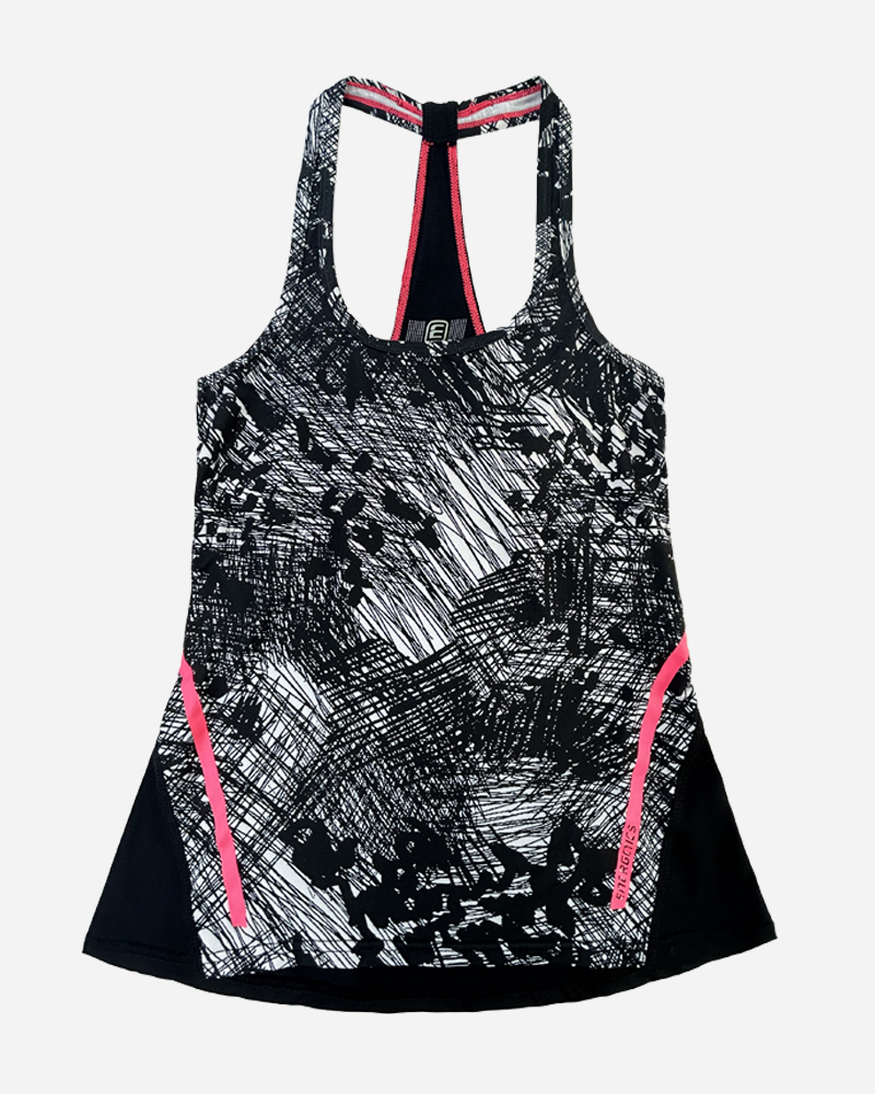 Colorblock Printed Racerback Sleeveless Crewneck Vest Set