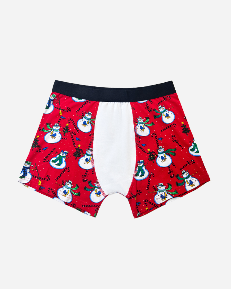 Xmas Print Cotton Blend Boxer Brief Set