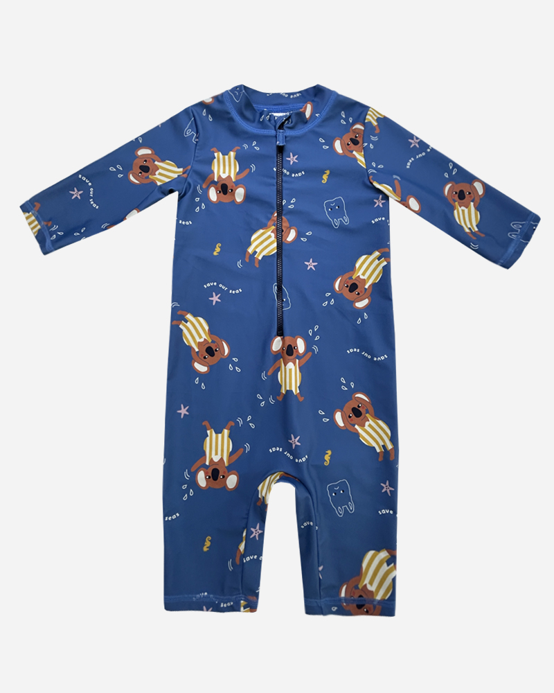 All Over Print Half Zip One Piece Rashguard Set