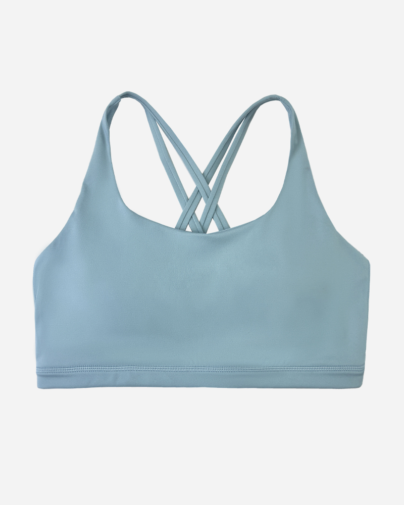 Solid Cross Back Sports Bra