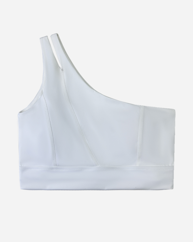 Solid One Shoulder Sports Bra