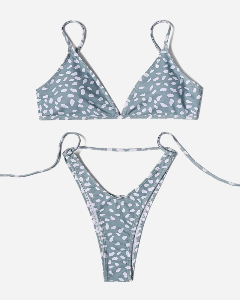 Spot V-Wire Bikini Top&Spot Hipster Bikini Bottom Set