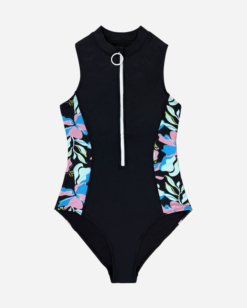 Zip Front Sleeveless One Piece Rashguard